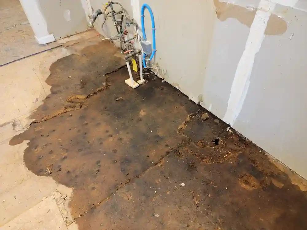 burst pipe discovered during remodeling